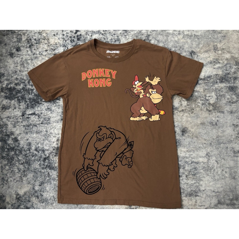 Retro Donkey Kong 64 T-Shirt Nintendo M RARE All Over Print 2 Sided Diddy‎ Kong